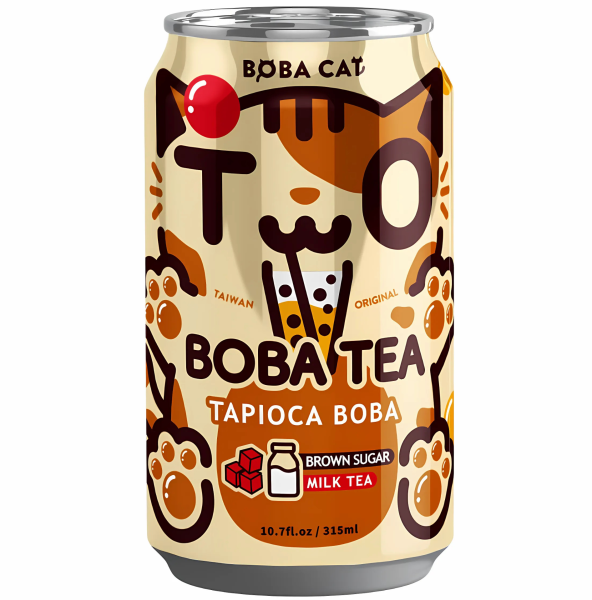 BOBA CAT - Brown Sugar Tapioca Boba Tea 315ml